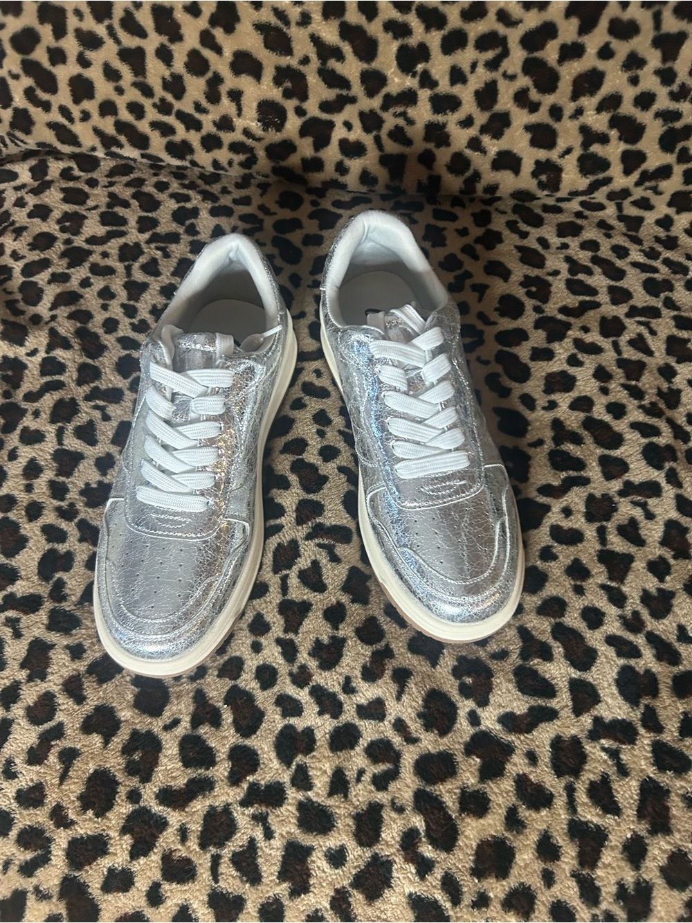 Cape Robbin Silver Metallic Low-Top Sneakers